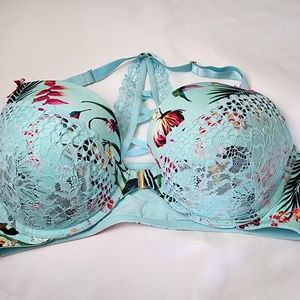 Cacique 42D Boost plunge bra, front closure, underwire